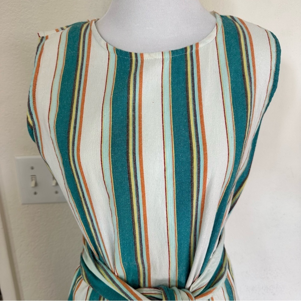 Boho Multicolor Stripe Sleeveless Summer Maxi Dress Medium 🔥 - Picture 2 of 12